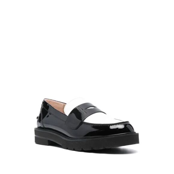 Stuart Weitzman Shoes - STUART WEITZMAN Palmer Black & White Patent Leather Loafers